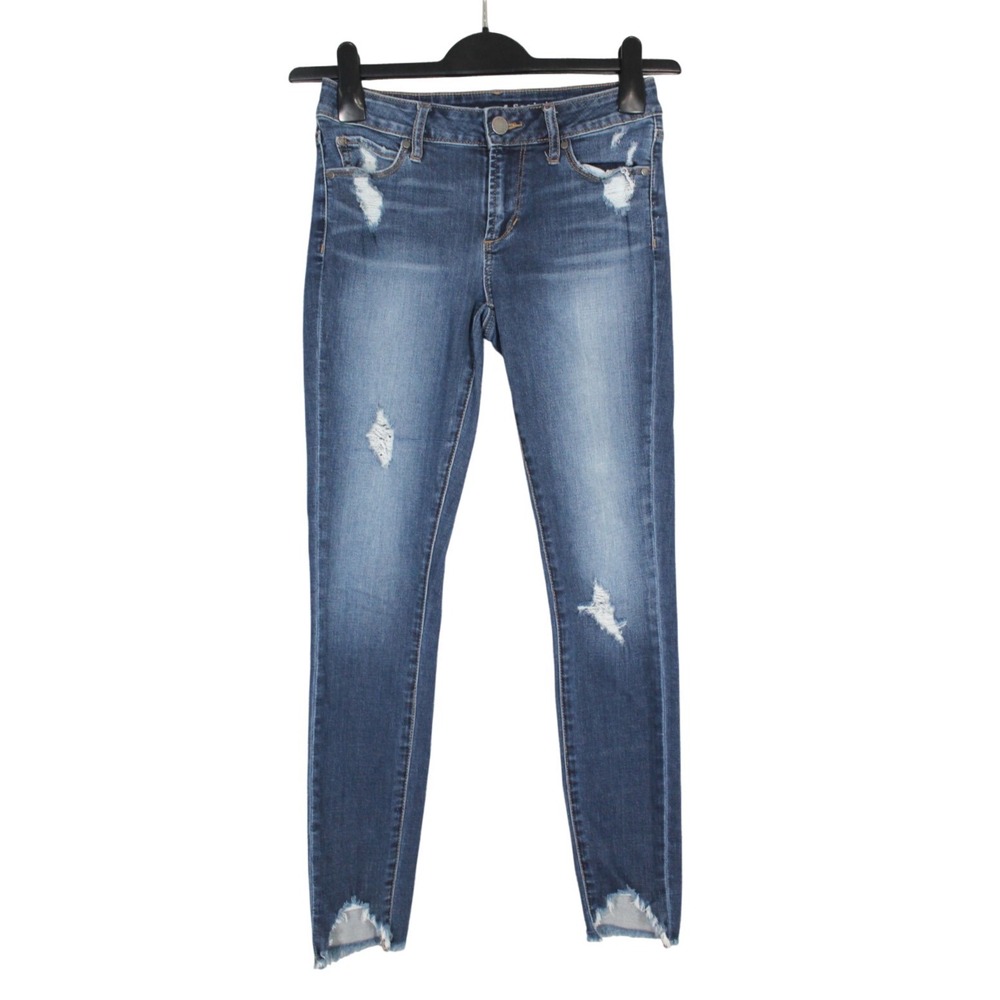 ARTICLES OF SOCIETY Blue Denim STEPHANIE STEP HEM Low-Rise SKINNY LEG Jeans 25